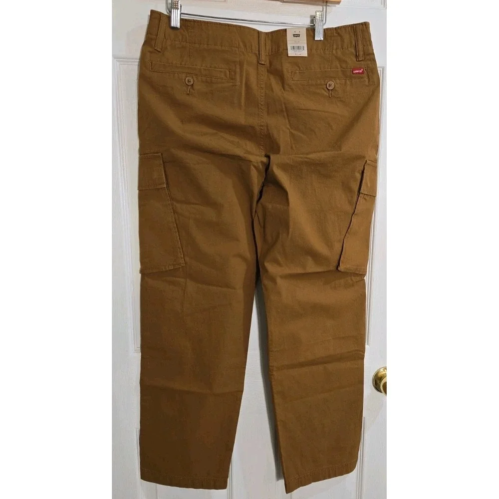 Levi's XX Cargo Taper Pants Mens 33x30 Stretch Sits Below Waist Ginger Brown NEW